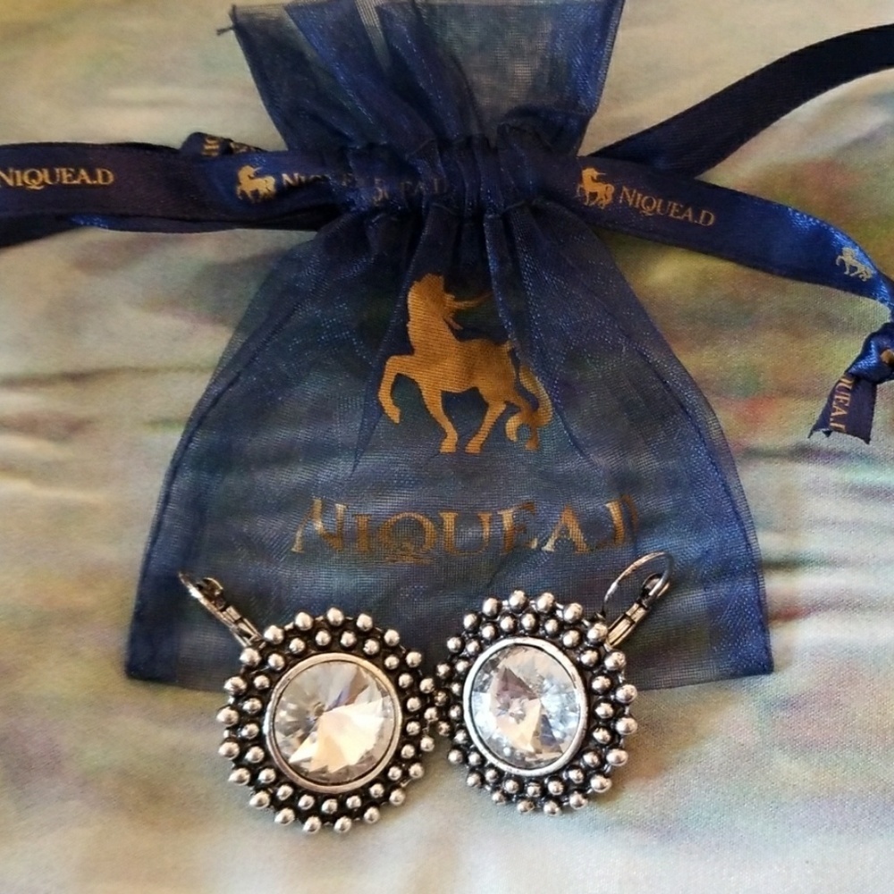 NIQUEA.D // ltd ed antique silver crystal drop earrings